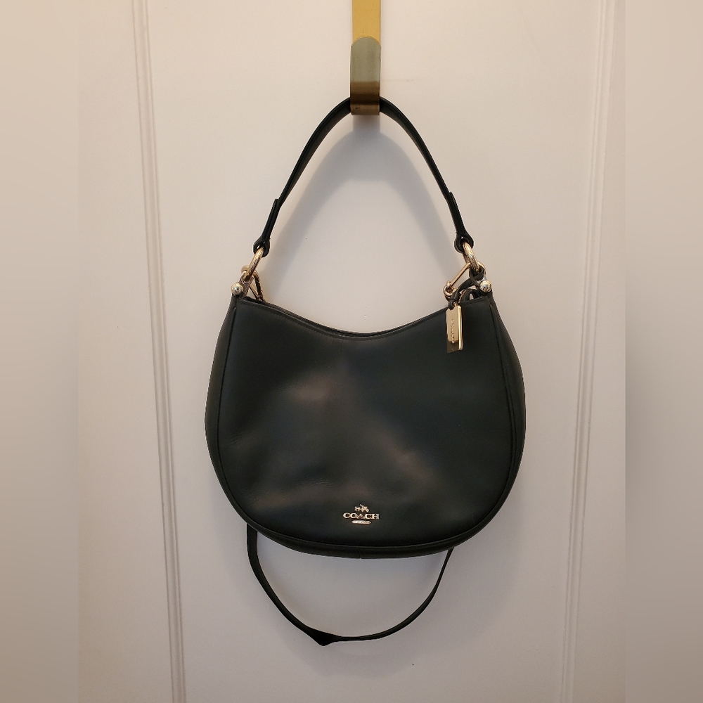 Coach Black Smooth Leather Nomad Hobo Shoulder Bag